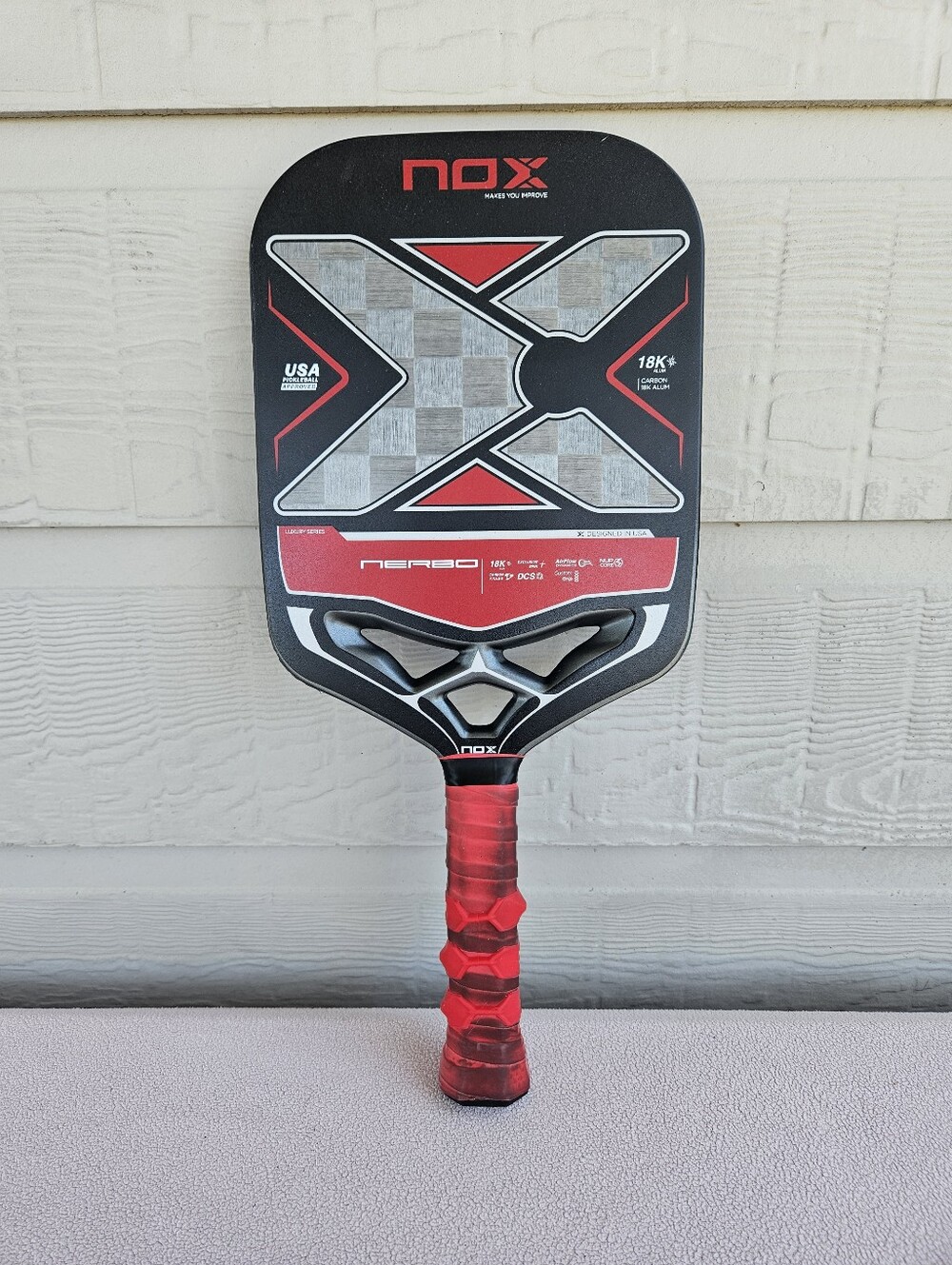 NOX Nerbo Luxury Series Pickleball Paddle Racket Raquet 18K Alum Airflow Black